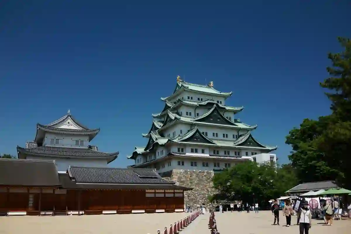 Nagoya Castle standing against a blue sky