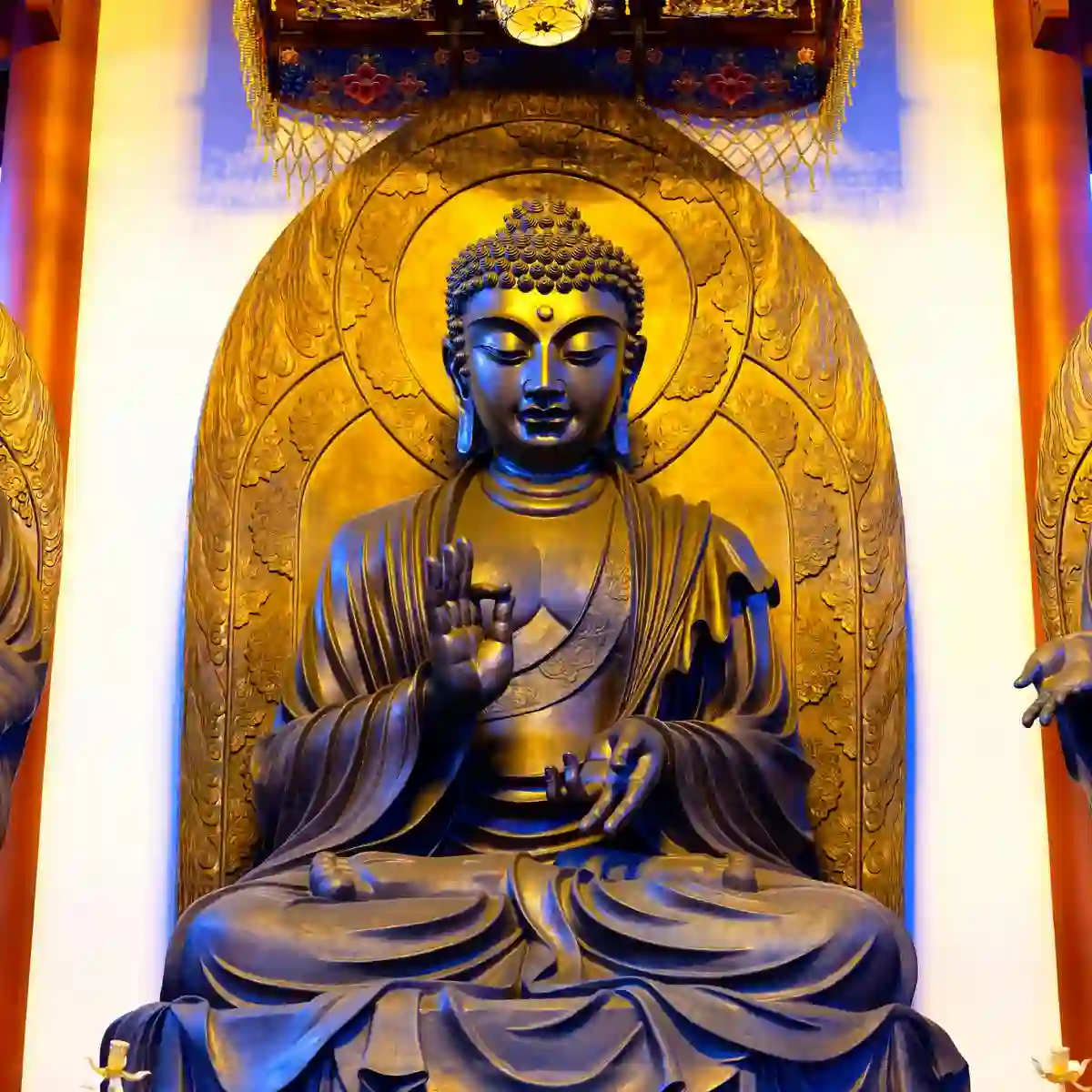 A large Buddha statue at Todai-ji temple in Nara